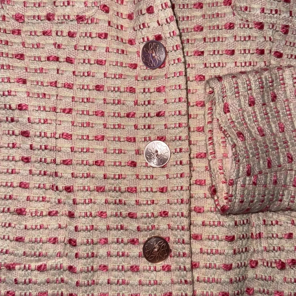 Vintage Tweed J. G. Hook Shade of Pink Blazer Size 6 - Picture 3 of 7